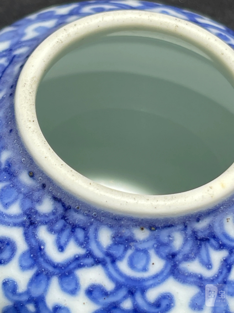 清雍正 青花花卉纹水盂 - 图7
